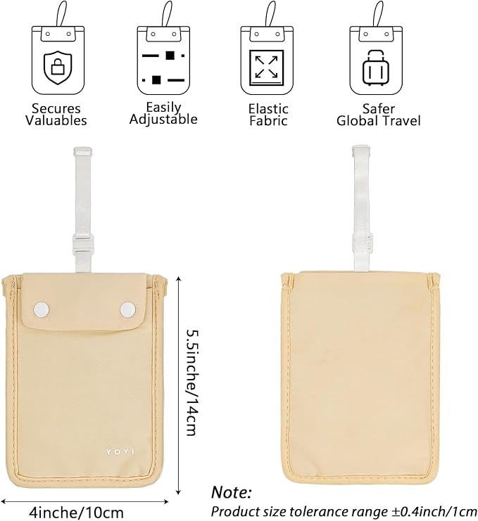 YOYI YOYI RFID Blocking Bra Wallet Travel Pouch, Secret Pocket for Cards | Skin-friendly fabric so thin it disappears inside your bra, RFID blocking keeps cards and cash secure from theft on the go - Image 2
