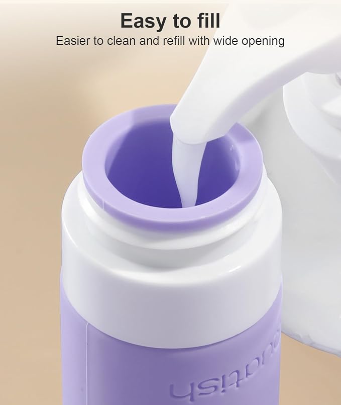 Quatish Travel Bottles for Toiletries 6 Pack, Original Patented Leakproof 3 oz Tsa Approved Travel Size Containers, BPA Free Silicone Shampoo and Conditioner Bottles, Cruise Camping Essentials, Purple - Image 4
