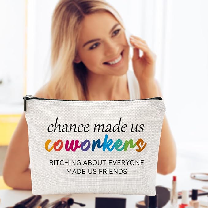 ZUYUROU Coworker Leaving Gifts for Women，Work Besties Gifts for Women, Chance Made Us Coworkers, New Job, Going Away, Retirement, Farewell Gifts for women Cosmetic Bag - Image 5