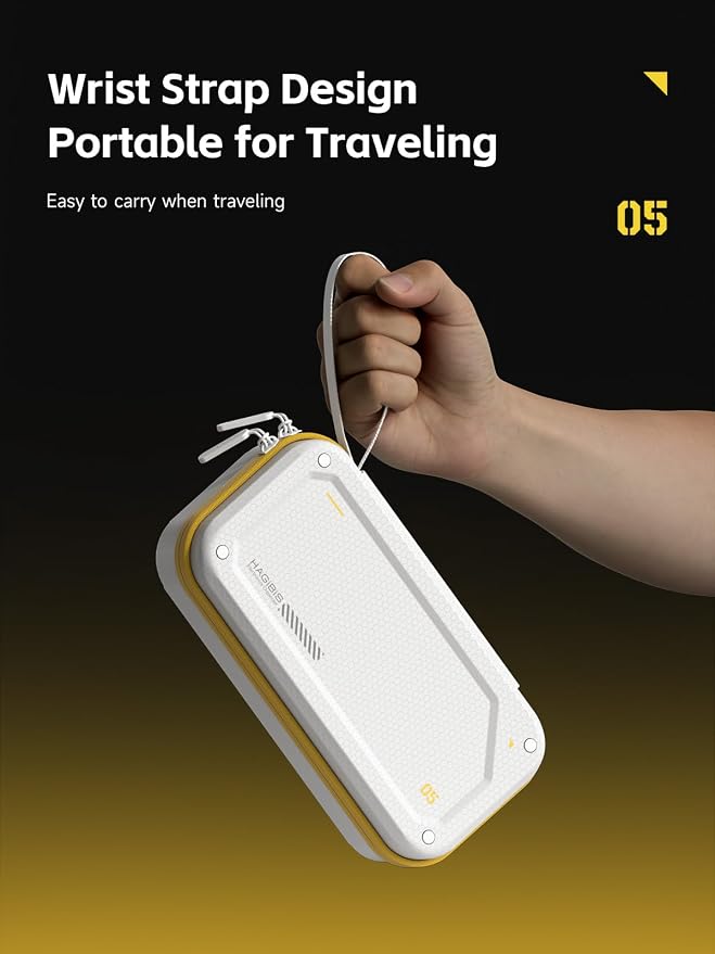 Hagibis Electronic Organizer Traveling Case Bag EVA Hardshell PU Portable Carrying Pouch for Mouse, Charger, Cables, Power Bank, SD Cards, USB Flash Disks, Accessories (White) - Image 7