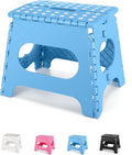 Dyforce Kids Step Stool 11 Inch, 300lbs Folding Step Stool for Adults | Toddler Step stool Light Blue,Anti-slip Heavy Duty with Carry Handle, Lightweight Foldable Stool for Bathroom Kitchen Bedroom by DyforceHomeDecorCOLTD