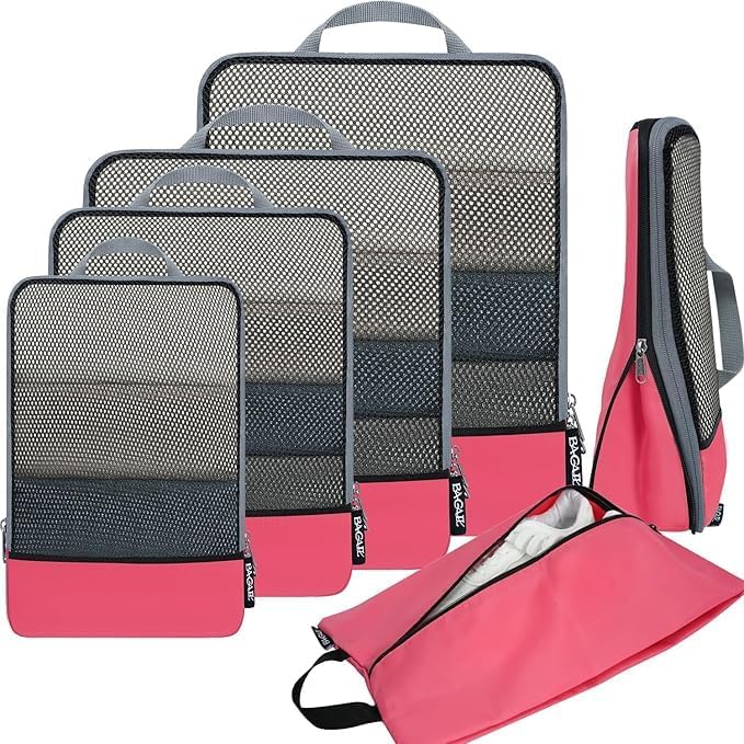 BAGAIL 6 Set Compression Packing Cubes and Digital Luggage Scale - Image 2