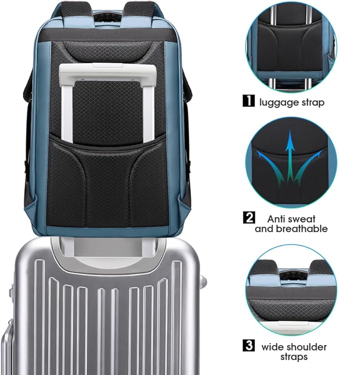 BANGE Anti-Theft Travel Backpack,Waterproof Fashion Work Backpacks,High Tech Backpack with USB3.0 Charging Port,Business Laptop Backpack Fits 17.3 Inch Notebook for Women - Image 7