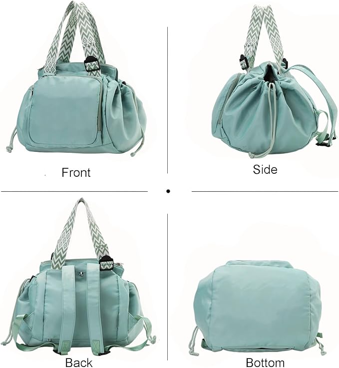 Tote Bag Large Capacity Lightweight Backpack with 15 Pockets Nylon Shoulder Bag for Car Travel Mother Bag - Image 3