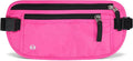FuninCrea Waterproof Hidden Money Belt for Travel, Anti-Theft Belt Bag with RFID Blocking Function Adjustable Slim Waist Bag with 2 Zipper Pockets & 1 Back Pocket for Travel Running (B, Hot Pink) by FuninCrea