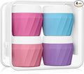 Travel Containers for Toiletries, Premium Silicone Cosmetic Cream Jars, TSA Approved Leak-Proof Refillable Travel Size Toiletries with Clear Bag for Cosmetic Face Body Cream (Vibrant, 1OZ) by Silevoler