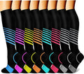 CHARMKING Compression Socks for Women & Men Circulation (8 Pairs) 15-20 mmHg Best Calf Socks Support for Athletic Cycling by CHARMKING