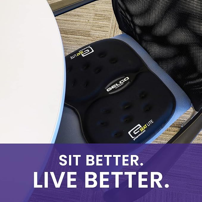 G Seat LITE Travel Gel Foam Cushion | Back Pain, Sciatica, Pressure Relief | Relieves Tailbone Discomfort, Promote Healthy Posture | Ergonomic Comfort | Car, Commute, Airplane and Travel - Gray - Image 6