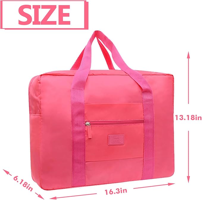 Travel Duffel Bag 2 PCS Carry on Luggage Bag Foldable Travel Tote Bag Waterproof Sports Gym Bag Lightweight Large Weekender Overnight Bag for Women and Men (Blue+Red) - Image 2