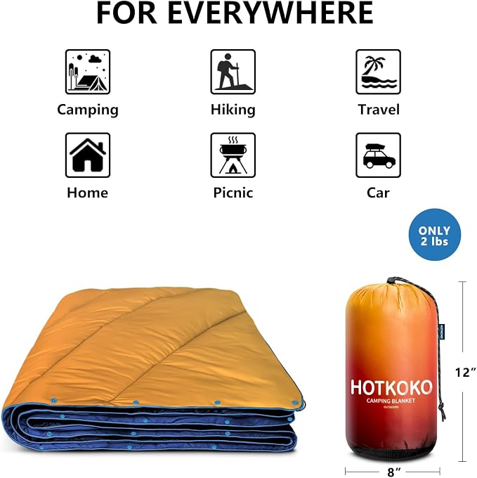 Camping Blanket,Puffy Lightweight Packable Camping Blanket forOutdoor,Camping,Traveling, Stadium, Hiking, Picnics - Image 4
