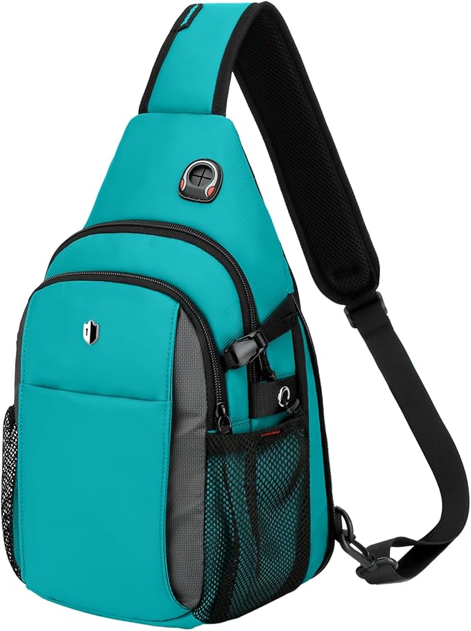 Expandable Sling Bag for Women, Turquoise Anti-Theft Crossbody Bag with Water Bottle Pocket, Summer Travel Essentials for Beach, Theme Park & College, Compatible with 11 inch iPad, Switch 2 by baaob