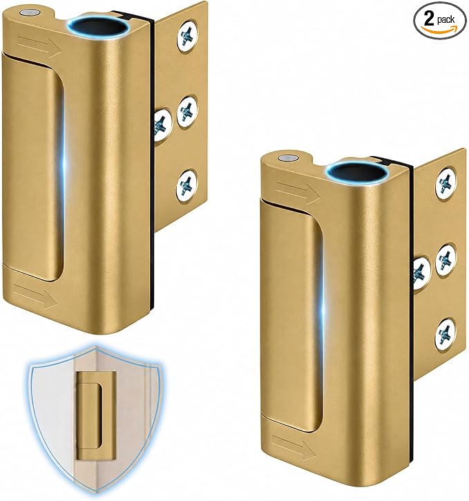 Home Security Door Lock for Kids Safety Front Door Reinforcement Lock Latch | Door Locks Front Child Proof Top of Door Flip Extra Lock Latches Withstand 800 Lbs, Night Guardian for Inward Swinging Doors by WINONLY