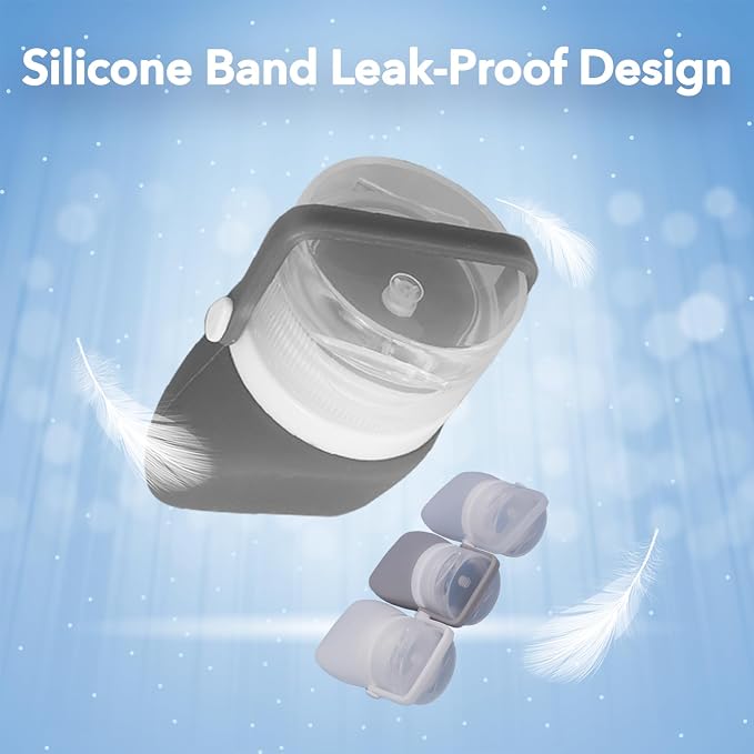 1oz Silicone Travel Bottles for Toiletries (4-Pack), TSA Approved Leakproof Toiletry Bottles with Locking Lid, Refillable Travel Size Containers for Shampoo, Body Wash, Camping & Trips (Grey White) - Image 3