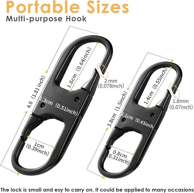 Anti Theft Zipper Lock- Backpack Zipper Lock Keep The Zipper Closed, Quick Disconnect Clip - Key Holder Add-on Accessory (Black) - Image 3
