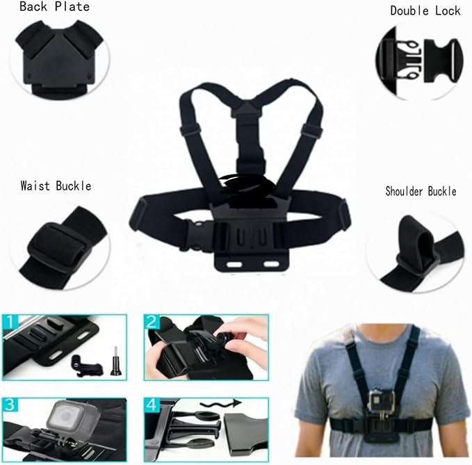 50-in-1 Action Camera Accessories Kit for GoPro Hero 13/12/11/10/9 Insta360 X5/X4/X3 DJI ActionEK5000/EK7000 Pro/Brave 4/ Pro/Brave 7 Max Fusion SJ4000 SJ5000 - Image 6