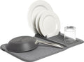 Umbra Udry Dish Drying Rack, Folding Dish Drainer Mat, Mini, Dark Grey | Absorbent microfiber base, removable tray, dishwasher safe, compact storage, BPA-free plastic by Umbra