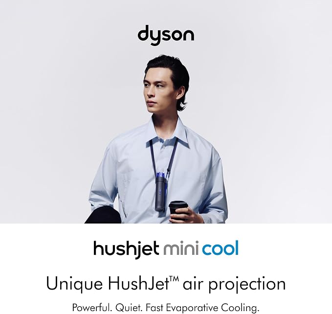 Dyson HushJet Mini 3-in-1 Bladeless Personal Fan (Ink/Cobalt) | Powerful, Quiet Evaporative Cooling | Handheld, Wearable & Desktop, 25 m/s Max airflow, 5 Speeds + Boost, 6 hr Runtime - Image 2