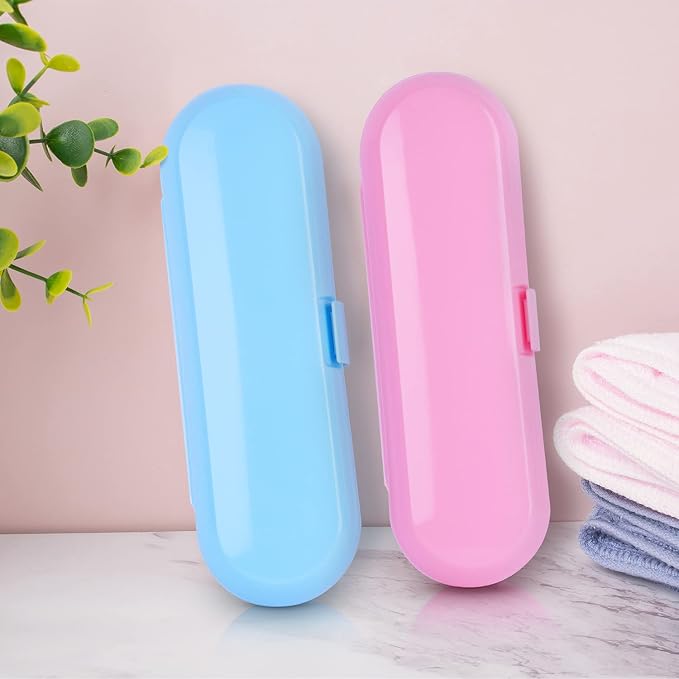 Fowecelt 2 Pack Electric Toothbrush Travel Case for Oral-B Pro and Other Electric Toothbrush, Portable Travel Toothbrush Holder(Blue & Pink) - Image 7