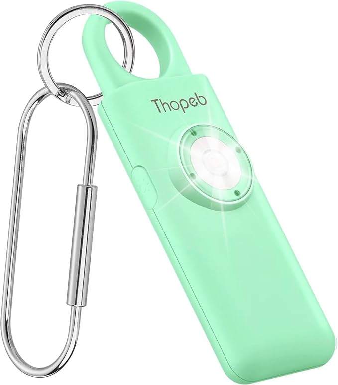 Thopeb Personal Safety Alarm for Women – Upgraded Rechargeable | Strobe with Separate Switch, 135dB Siren, Long-Lasting Protection, Stylish Keychain (Pale Green) by Thoepb