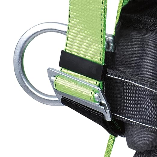 Peakworks Fall Protection Full Body Padded Safety Harness with Back Support, Positioning Belt, Back & Side D-Rings, Stab Lock Buckles, Hi Vis Green/Black, Medium, V8255622 - Image 3