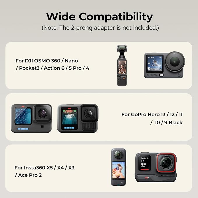 SMALLRIG Backpack Strap Mount, Hook and Loop Fastener Mount with Ball Head | Adapter Base for DJI Osmo Nano/Action 6/5 Pro/4, for Insta360 X5/4/3/Ace Pro 2/Go Ultra, for GoPro 13/12/11, for AKASO - 5721 - Image 6