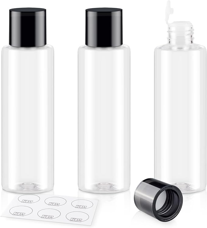 150ML/5OZ Travel Size Toiletries, 3 Pack Travel Size Containers | Double Leak Proof & Refillable Plastic Travel Bottles for Shampoo, Lotion, Body Wash with 6pcs Labels (Clear) - Image 8