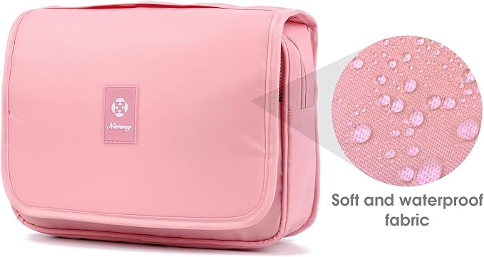 Narwey Small Hanging Travel Toiletry Bag for Women, Travel Bag for Toiletries, Makeup Bag Organizer Make Up Bags Cosmetic Bags for Girls - Image 3