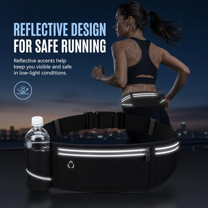 Slim No-Bounce Running Belt - Waterproof Exercise Waist Pack for Marathons, Hiking & Dog Walking - Hidden Travel Money Belt for Phones - Image 5
