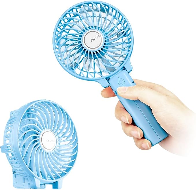 EasyAcc Mini Handheld Fan, Personal Cooling Fan Folding USB Desk Fan Small Portable Table Fan for Travel Camping Outdoors Office Home - Blue… by EasyAcc