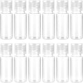 12 PCS Travel Size Empty Sample Containers with Flip Cap, 15ml/0.5oz Clear Plastic Mini Travel Bottles Make up Sample Containers Tiny Bottles for Emollient Water Shampoo Shower Gel Lotion by Unknown