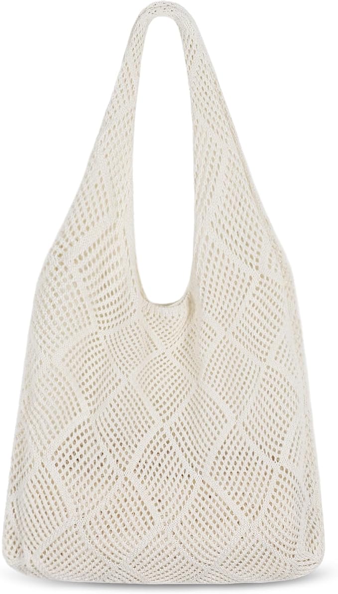Sightor Crochet Tote Bag, Mesh Beach Bag Knit Summer Hobo Bag for Women | Beach Tote bag Vacation Outfits Aesthetic Boho Bag by Sightor