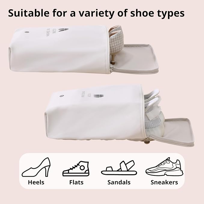 tianzong Shoe Bags for Travel, Waterproof Shoe Storage Organizer with Zipper for Men and Women (2 Pack, Grey) - Image 5