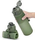 TakeToday Collapsible Water Bottles 32oz, Foldable Travel Water Bottle, BPA Free, Silicone Water Bottle Leakproof for Hiking, International Travel, Outdoors by TAKETODAY