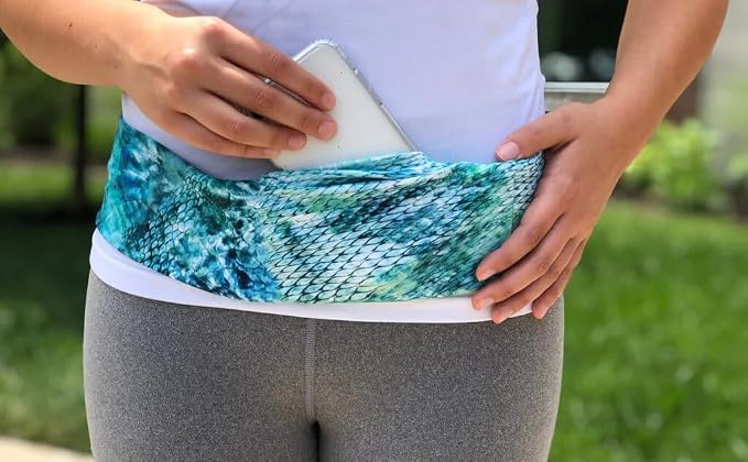 BANDI Plus Size Fanny Pack for Women - Travel-Ready Pocket Belt with Secure Hidden Money & Running Belt for Phone, Passport, Keys, & Medical Devices, Adjustable Fit, Comfortable (Seaside) - Image 3