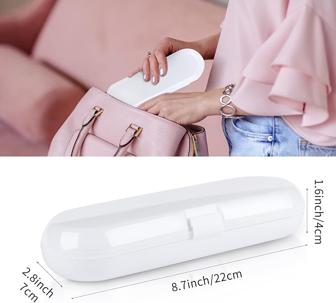 Fowecelt 2 Pack Electric Toothbrush Travel Case for Oral-B Pro and Other Electric Toothbrush, Portable Travel Toothbrush Holder (White & Clear) - Image 2