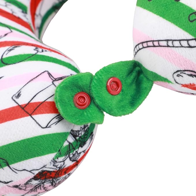 Bioworld The Grinch Merry Grinchmas 3-Piece Memory Foam Neck Pillow Eye Mask & Luggage Tag Set - Image 3