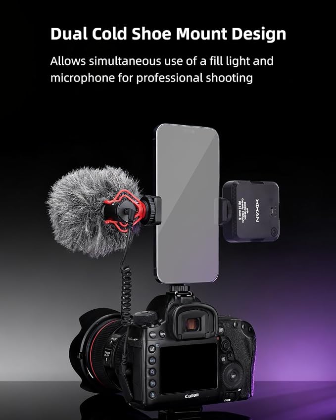 Metal Phone Tripod Mount Adapter, Smartphone Holder Clamp Support Stand with Cold Shoe, Compatible with iPhone, Samsung on Tripod, Camera, Gimbal, Selfie Stick for Live Streaming, Video Shooting - Image 4