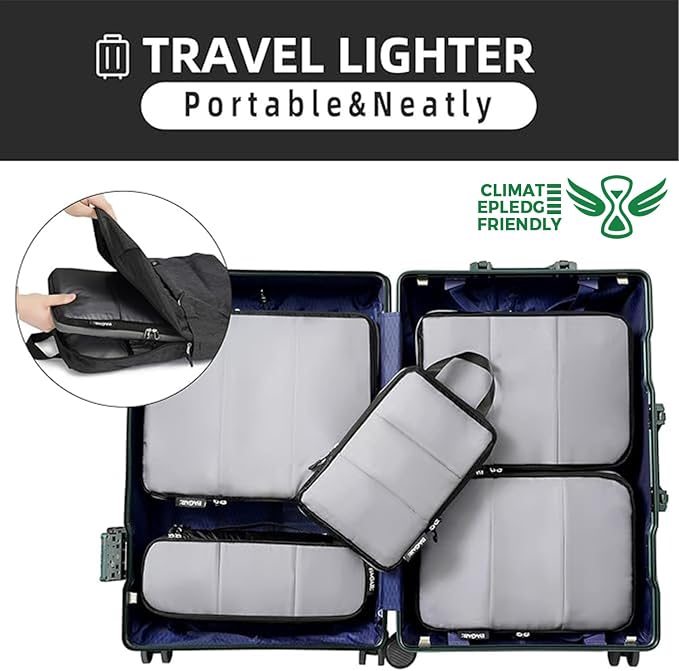 BAGAIL 6 Set Ultralight Compression Packing Cubes Packing Organizer for Travel Accessories Luggage Suitcase Backpack - Image 7