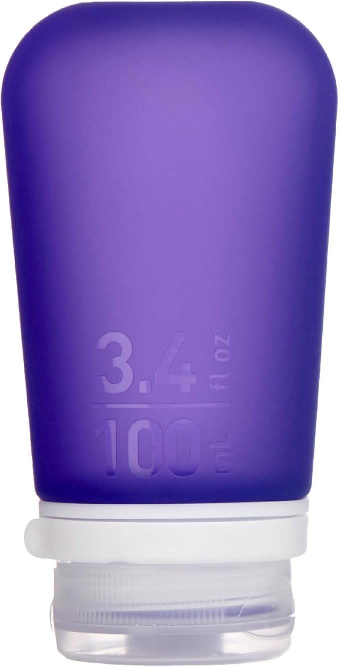 humangear GoToob+ (Large) | Refillable Silicone Travel Bottle | Locking Lid | Food-Safe Material | Purple, Large (3.4 fl.oz.; 100ml) | Refillable & Leak-Proof Silicone Travel Size Bottles with Locking Cap for Toiletries, Camping & TSA Carry-On by humangear