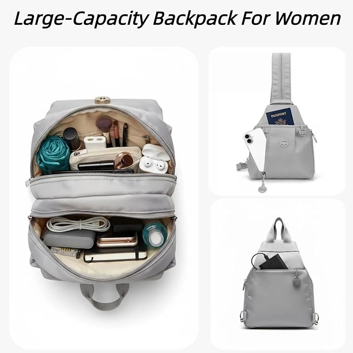 Oxford Anti Theft Backpack for Women,Pocket Multi Pocket Crossbody Bag. | Oxford Waterproof Travel Purses for Women. 3 in 1 Anti Theft Travel Tote Bag,Trail Pocket Multi Pocket Crossbody Bag. - Image 2