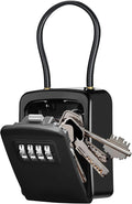 4 Digit Combination Key Lock Box, Portable Key Safe with Removable Cable, Resettable Waterproof Key Storage Box for Outdoor Door Knob Mount, Ideal for Airbnb, Home, Garage, Office & Vacation Rental by V%C2%B7RESOURCING