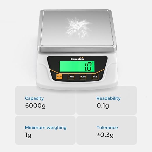 Digital Scale 0.1 Gram Accuracy Precision Lab Scale 6000g Scientific Digital Balance for Laboratory, Jewelry Weighing - Image 2