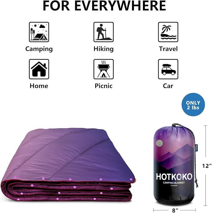Camping Blanket,Puffy Printed Camping Blanket Lightweight Packable Outdoor Blanket for Camping,Traveling, Stadium, Hiking, Picnics - Image 5