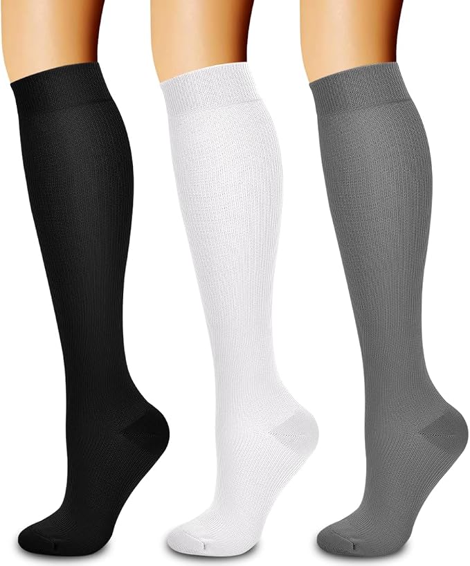 3 Pack Medical Compression Sock-Compression Sock For Women and Men Circulation -Best for Running,Nursing,Athletic Sports by LaiteHebe