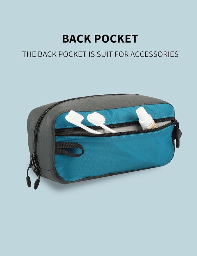 GOX Travel Small Toiletry Bag for Men Nylon Dopp Kit Medicine Bag Travel Organizer Pouch Shave Kits for Teens Toiletry Essentials Bathroom Compact Peacock 9.8 * 4.3 * 3.3 Inches - Image 6