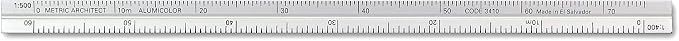 Alumicolor Aluminum Architect Metric Pocket Scale, 15CM, Silver (Pack of 2) - Image 2