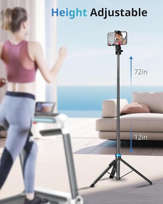 UBeesize 72" Phone Tripod - Tripod for iPhone & Selfie Stick with Phone Holder & Remote - Upgraded, Stable & Portable Stand for iPhone 17/16/15/14, Android, Cameras & Action Cams - Image 2