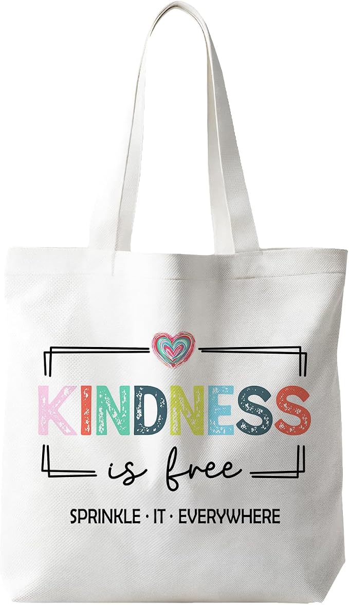 JINYO Preppy Canvas Tote Bag, Inspirational Tote Bags for Women by JinYo