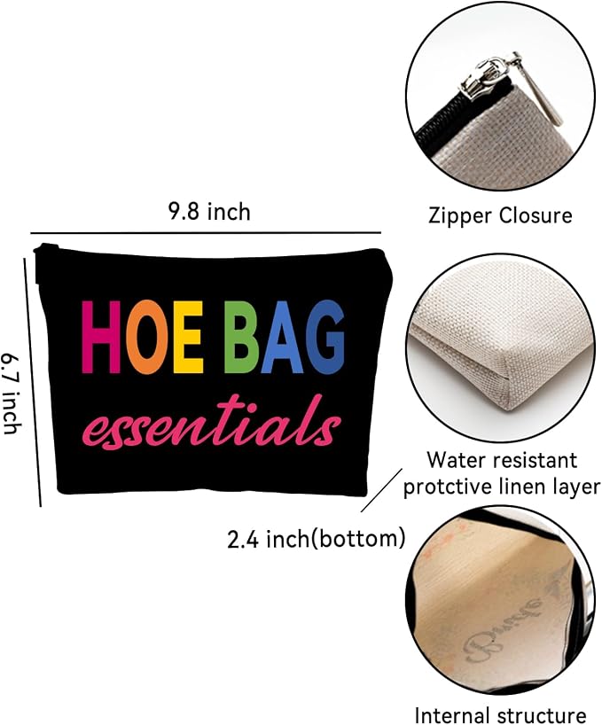 ZUYUROU Funny Gifts for Women, Girls - Cool Hostess Gift Ideas for Birthday, Weekend Fun - Makeup Travel Bag - Black - Image 2