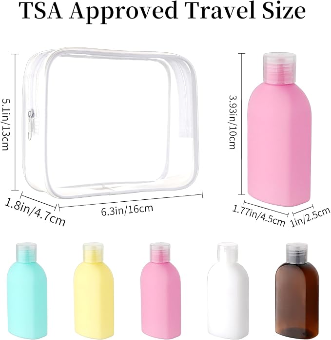 Cosywell Travel Bottles for Toiletries 3.4oz Travel Size Containers | TSA Approved Toiletry Bottles, Leak Proof Refillable Squeeze Bottle, with Lable and a Toiletry Bag - Image 3